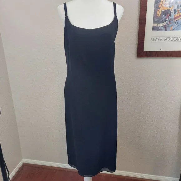 AFTER DARK Little Black Dress Sleeveless Skinny Strap SZ 16 - Picture 1 of 15